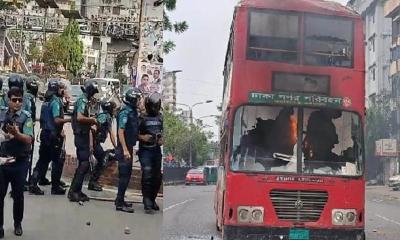 সায়েন্সল্যাবে পুলিশ-বিএনপি ধাওয়া-পাল্টা ধাওয়া