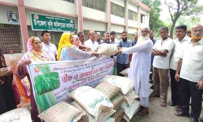 মিরপুরে কৃষকদের মাঝে বিনামূল্যে বীজ-সার বিতরণ