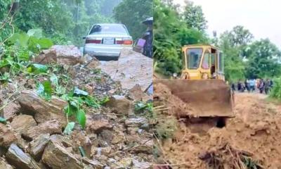 পাহাড়ধসে খাগড়াছড়ি-চট্টগ্রাম সড়কে যান চলাচল বন্ধ