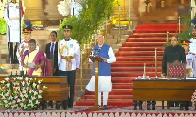 টানা তৃতীয় মেয়াদে প্রধানমন্ত্রী হিসেবে শপথ নিলেন নরেন্দ্র মোদী