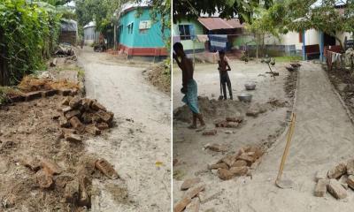 বোয়ালমারীতে সরকারি ইট চুরি করে ব্যক্তিগত সড়ক নির্মাণের অভিযোগ