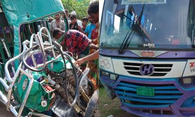 ময়মনসিংহে বাস-ইজিবাইকের মুখোমুখি সংঘর্ষ, নিহত ২