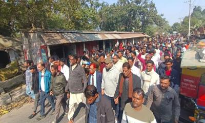 অধ্যক্ষকে লাঞ্ছিত করার প্রতিবাদে আলমডাঙ্গায় বিক্ষোভ