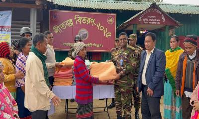 সেনা জোনের উদ্যোগে শীতবস্ত্র বিতরণ