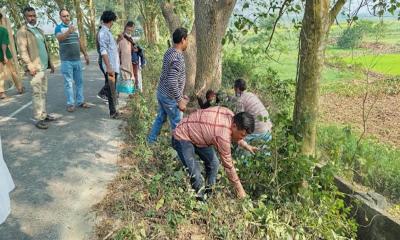 বাঞ্ছারামপুরে ডাকাতি প্রতিরোধে যুবদলের ঝোপঝাড় পরিচ্ছন্নতা অভিযান