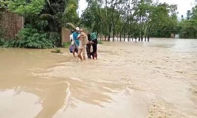 পাহাড়ি ঢলে সিলেটে আকস্মিক বন্যা