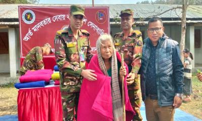 দুর্গম এলাকায় দীঘিনালা জোনের শীতবস্ত্র বিতরণ