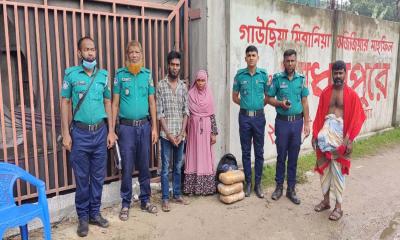 পূবাইলে ছয় কেজি গাঁজাসহ ভাইবোন আটক