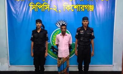 কিশোরগঞ্জে বিপুল পরিমাণ গাঁজাসহ আটক ১