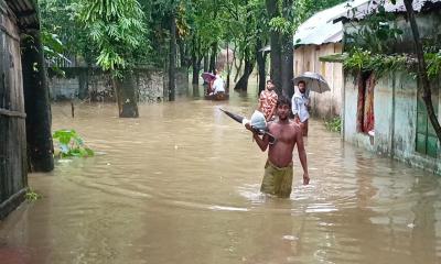 কোম্পানীগঞ্জে বন্যায় থমকে গেছে জনজীবন