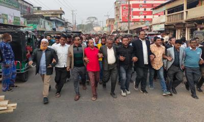 শেখ হাসিনার ষড়যন্ত্রের প্রতিবাদে মাটিরাঙ্গায় বিএনপির বিক্ষোভ সমাবেশ