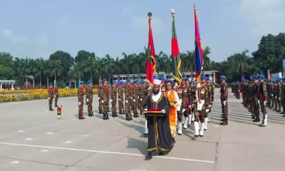 নাটোরের কাদিরাবাদে সেনাবাহিনী প্রধান কুচকাওয়াজ অনুষ্ঠিত