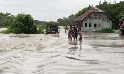 বাঁধ ভেঙে রাঙ্গাবালীর ২০ গ্রাম প্লাবিত