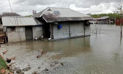 শ্যামনগর উপকূলে জোয়ারের প্রভাবে তলিয়েছে ১৩টি বাড়িঘর